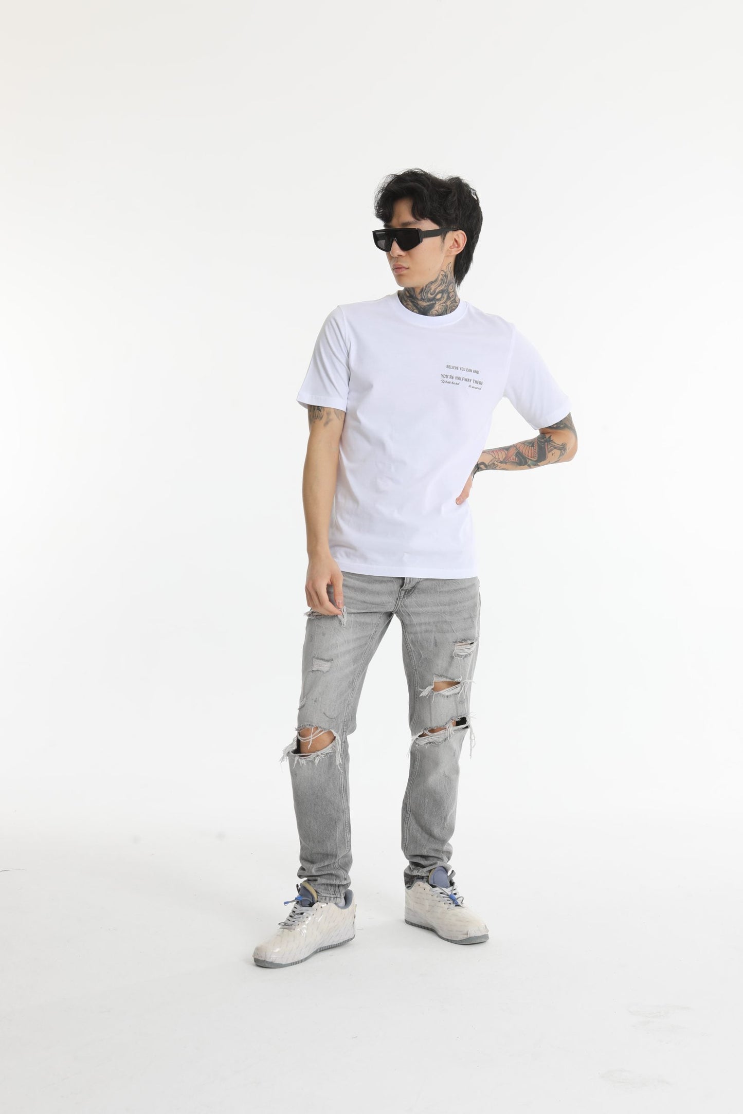 BELIVE YOU CAN AND YOU´RE HALFWAY THERE BEDRUCKTES T-SHIRT