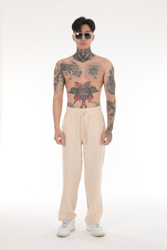 HERREN HOSE IN LEINENOPTIK