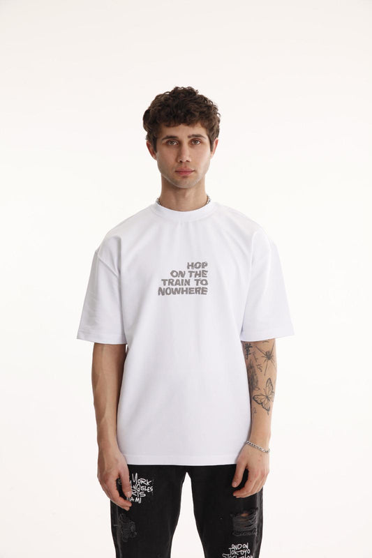 HURLETTH OVERSIZED T-SHIRT – HOP ON THE TRAIN PRINT