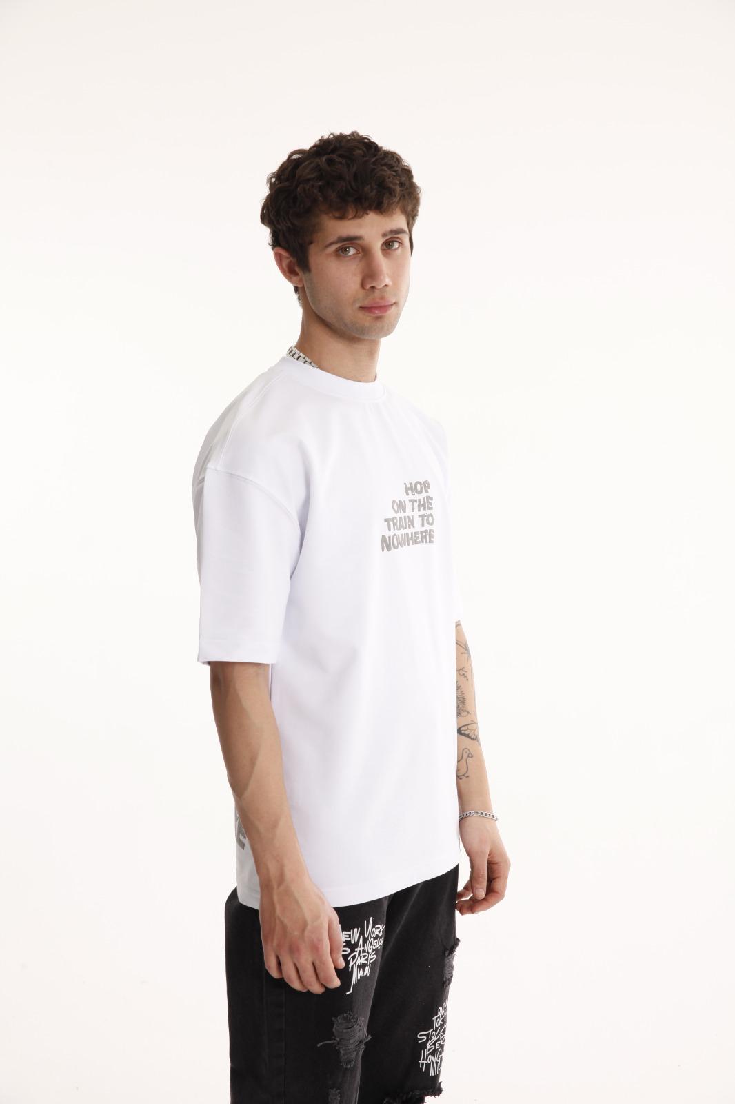 HURLETTH OVERSIZED T-SHIRT – HOP ON THE TRAIN PRINT