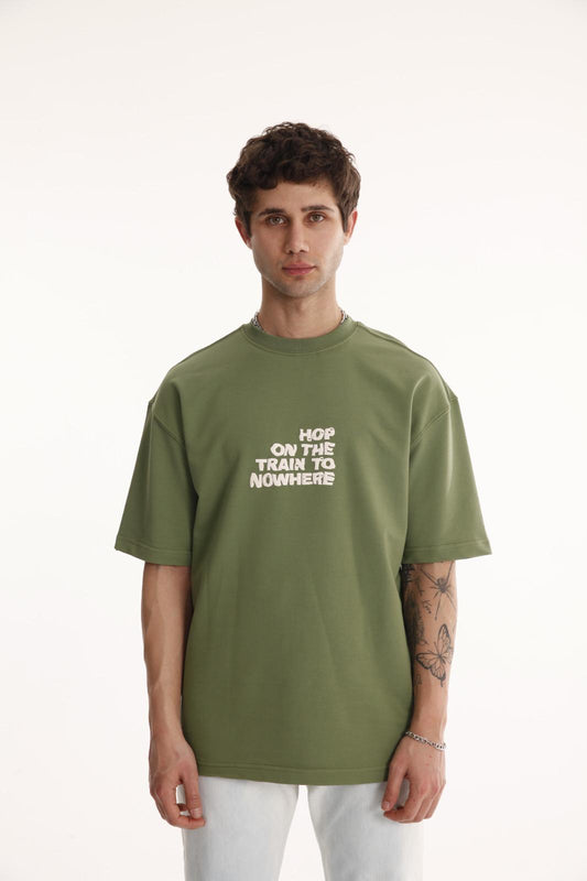 HURLETTH OVERSIZED T-SHIRT – HOP ON THE TRAIN PRINT