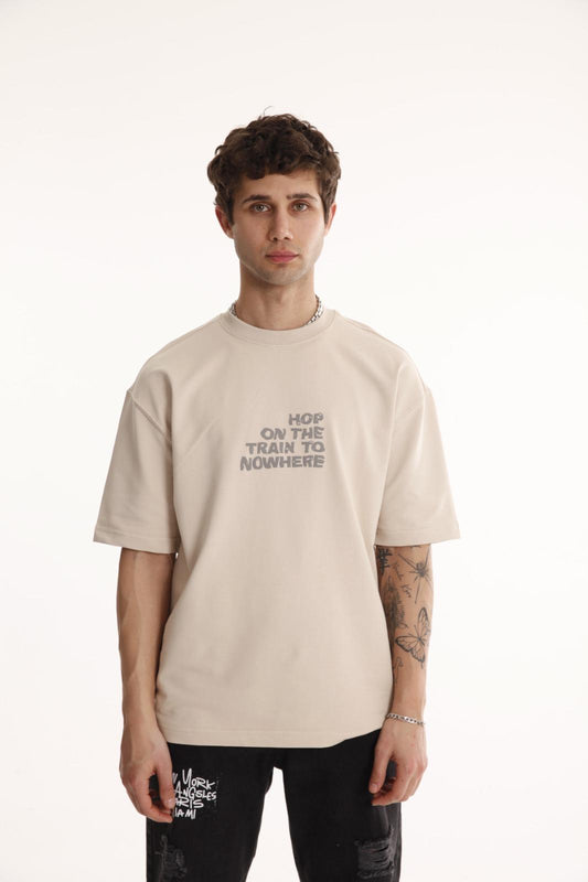 HURLETTH OVERSIZED T-SHIRT – HOP ON THE TRAIN PRINT