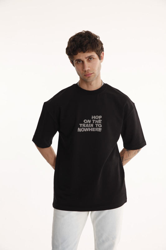 HURLETTH OVERSIZED T-SHIRT – HOP ON THE TRAIN PRINT