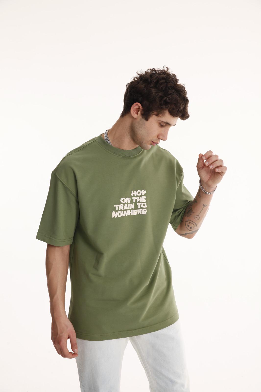 HURLETTH OVERSIZED T-SHIRT – HOP ON THE TRAIN PRINT