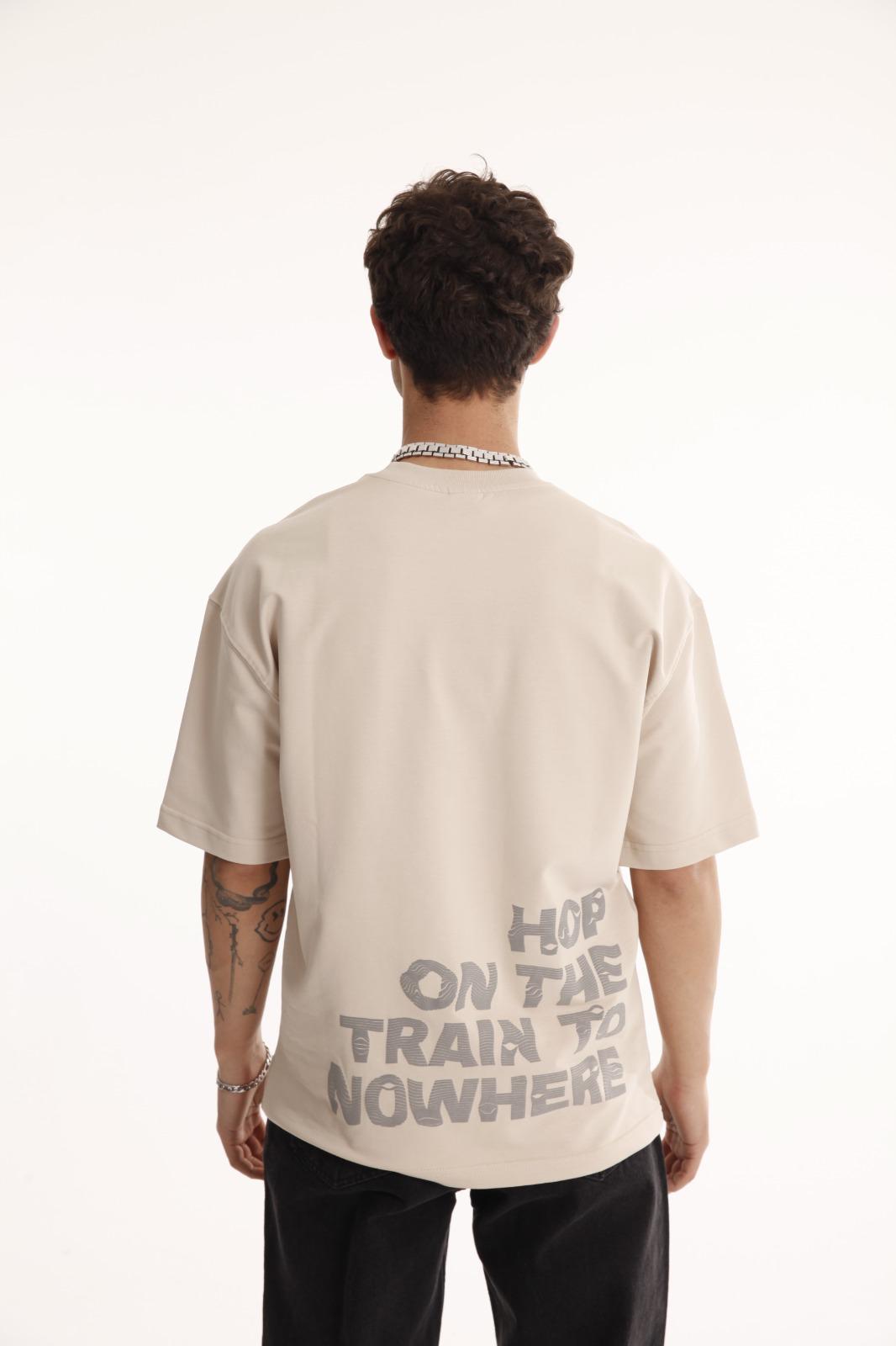 HURLETTH OVERSIZED T-SHIRT – HOP ON THE TRAIN PRINT