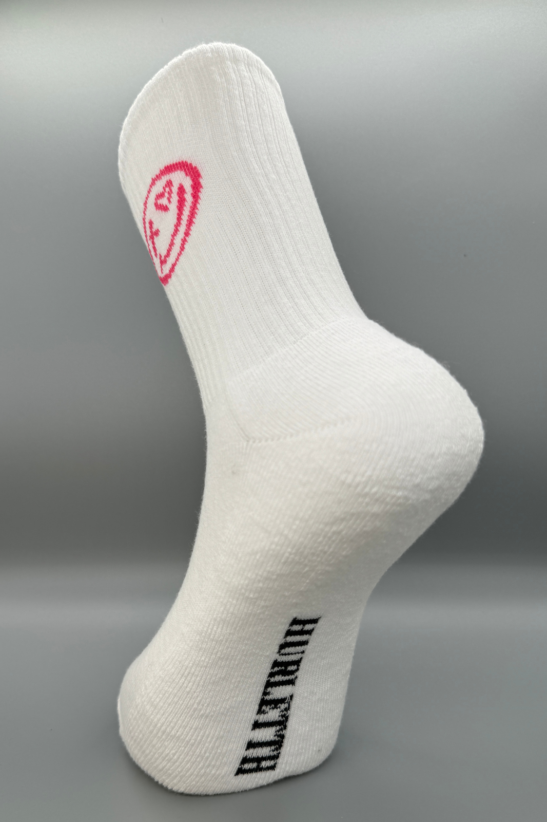 HURLETTH TENNISSOCKEN MIT ROSA SMILEY-MUSTER